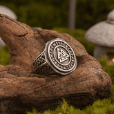 Viking Valhalla Rune Ring – Titanium Steel Signet Ring - Night Works